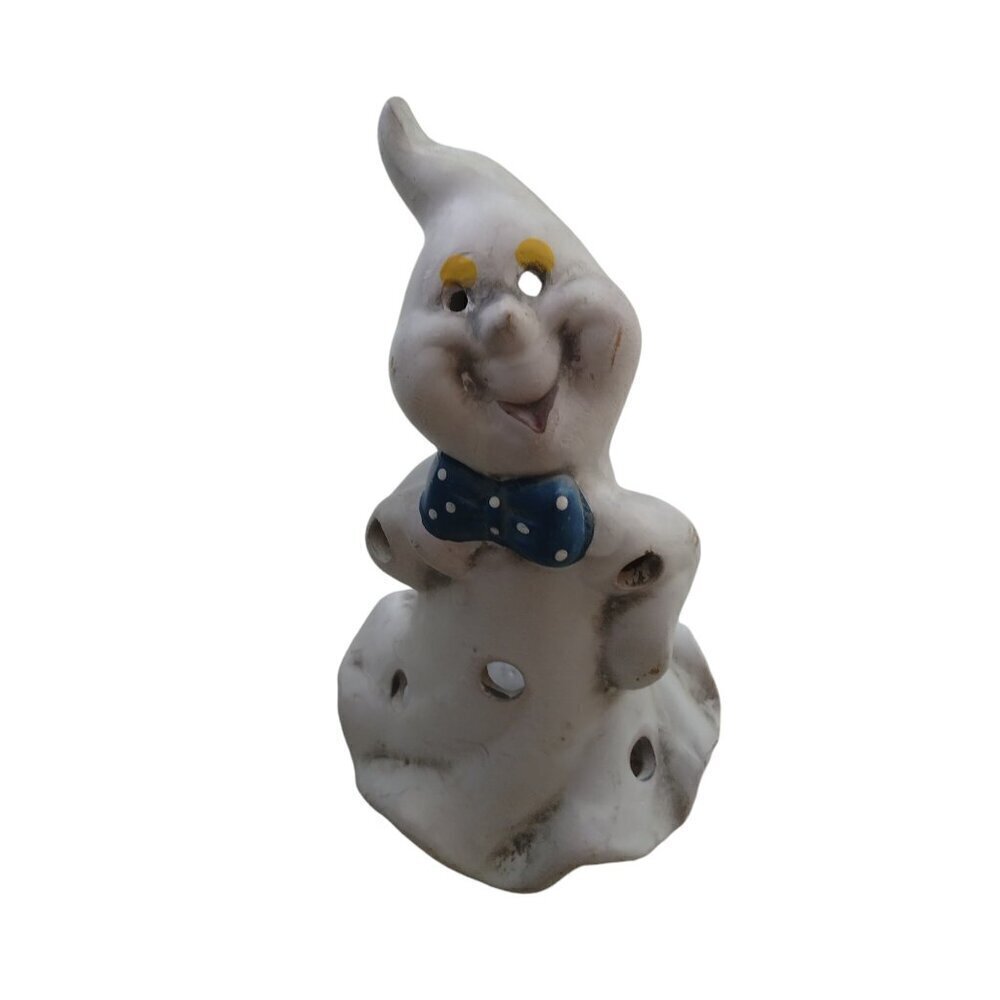 Ghost Ceramic Tea light Holder 6" Tall Classic Vintage Halloween